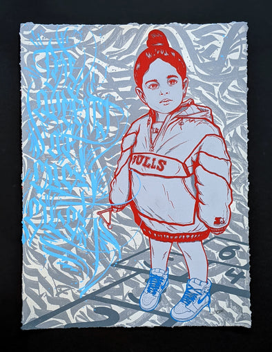Ant ben "The Queen of Click Clack Hand Embellished - Light Blue"