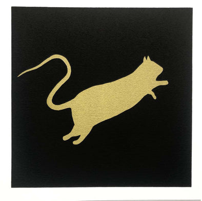 Blek le Rat "Golden Rat (on black background)"