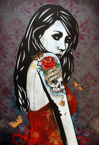 Copyright "One Red Rose, Remember" Acrylic and aerosol Vertical Gallery 