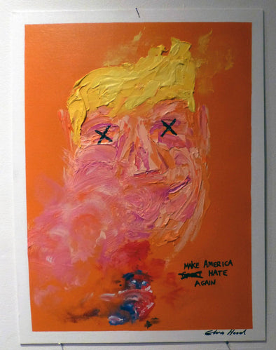 Acrylic, Ink And Spray Paint - Elmo Hood "Make America Hate Again"