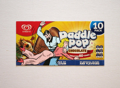 Ben Frost "Paddle Pop" Acrylic on ice cream packaging -------- 