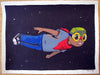 Hebru Brantley "Black Boy Fly" Acrylic on Paper Vertical Gallery 