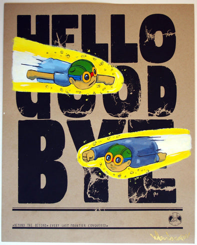 Hebru Brantley "Hello/ Goodbye (to yesterday)" Acrylic on Paper -------- 