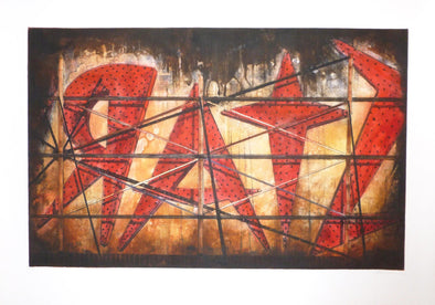 Jenny Robinson "Stars" Drypoint with Monotype -------- 