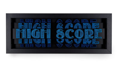 Static "Highscore- Black & Blue" Mixed Media Vertical Gallery 