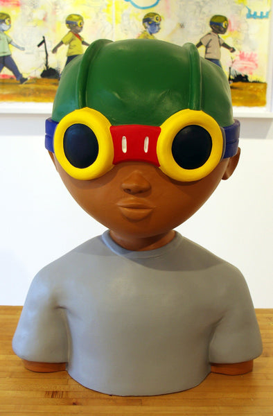 Hebru Brantley "Fly Boy, Fly Boy" Resin and acrylic Vertical Gallery 