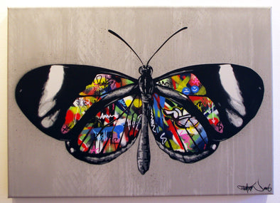 Spray Paint On Canvas - Martin Whatson "Butterfly"
