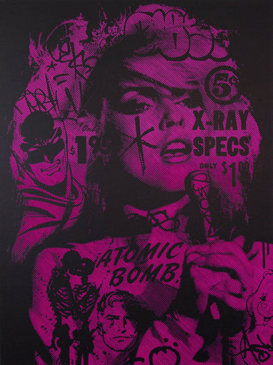 Chris Cunningham "Blondie Atomic – Acid Pink" Spray paint on wood panel Vertical Gallery 