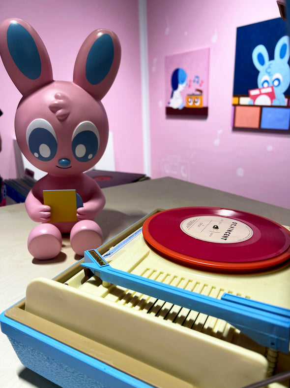 Blake Jones "Bunny Sculpture and Record Player Set"