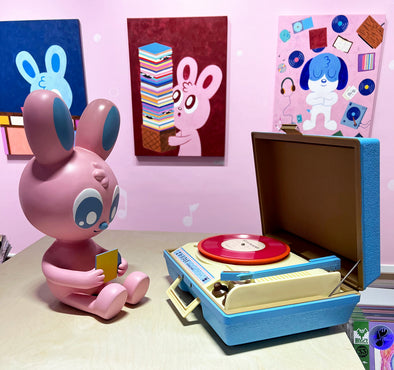 Blake Jones "Bunny Sculpture and Record Player Set"