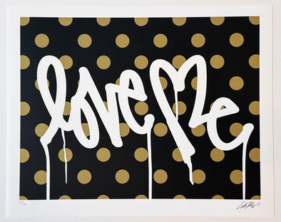 Curtis Kulig "LOVE ME, Forever Gold - Black" Limited Edition Print