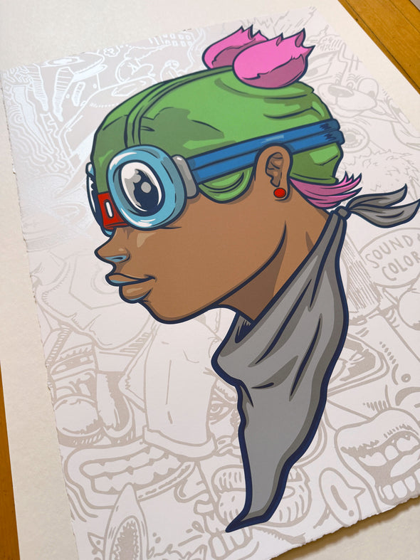 Hebru Brantley "Beyond Kirby (Lil Momma)" Unique 1/1 Screenprint