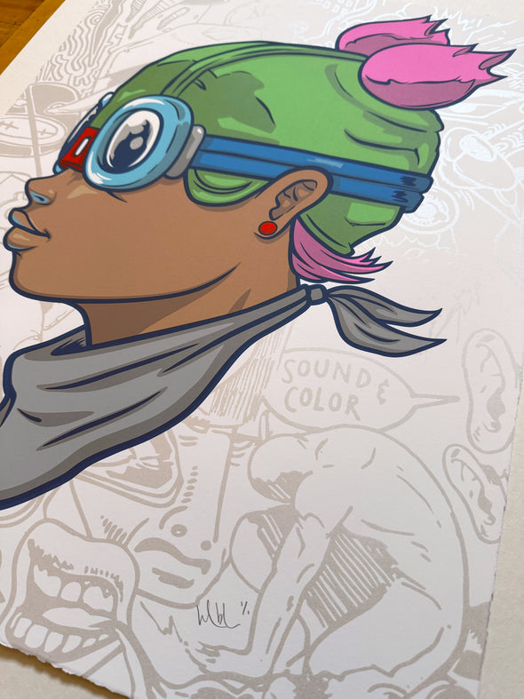 Hebru Brantley "Beyond Kirby (Lil Momma)" Unique 1/1 Screenprint
