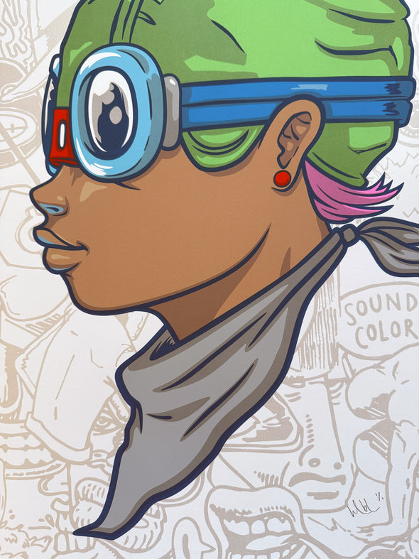 Hebru Brantley "Beyond Kirby (Lil Momma)" Unique 1/1 Screenprint