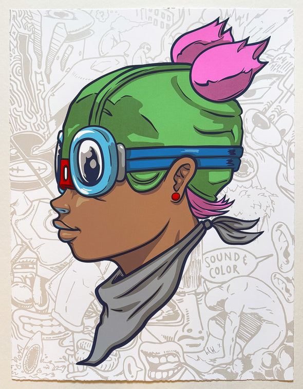 Hebru Brantley "Beyond Kirby (Lil Momma)" Unique 1/1 Screenprint