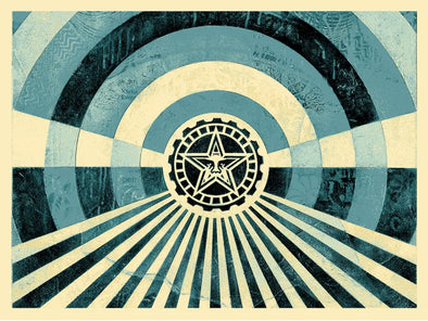 Shepard Fairey "Tunnel Vision - alternate blue" Limited Edition Print