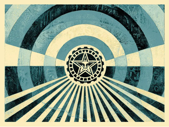 Shepard Fairey "Tunnel Vision - alternate blue" Limited Edition Print