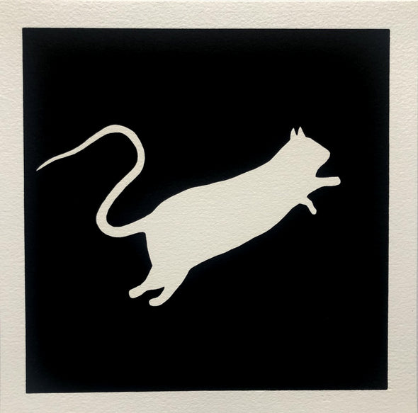 Blek le Rat "White Rat (on black background)"