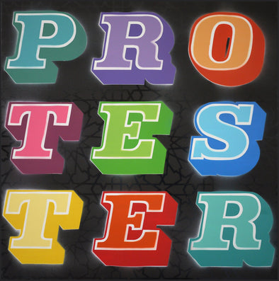 EINE "PROTESTER" Spray paint on canvas Vertical Gallery 