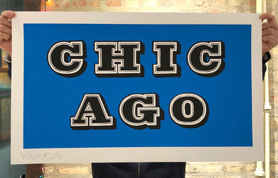 Ben Eine "Chicago (Blue)"