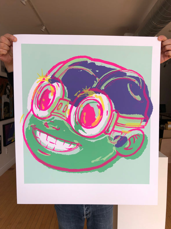 Hebru Brantley "SMILE – Green" Framed