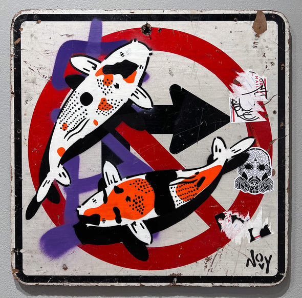 Jeremy Novy "Street sign 2 (2 koi)"