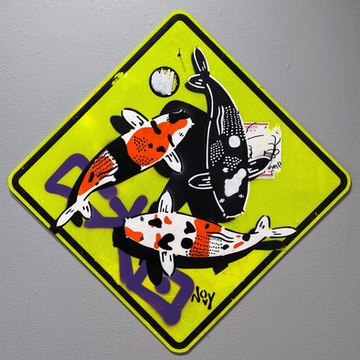 Jeremy Novy "Street sign 4 (3 koi)"