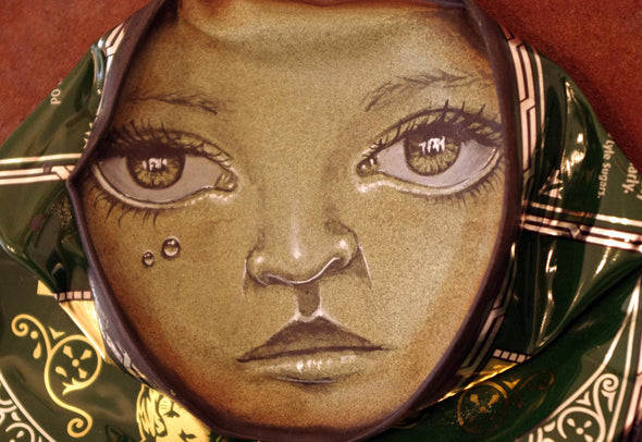 My Dog Sighs "You're such a beautiful freak" Painted found cans -------- 