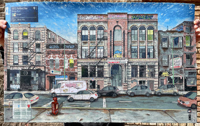 Pizza in the Rain "Pilsen Street View" Hand-Embellished #11/15 Limited Edition Print