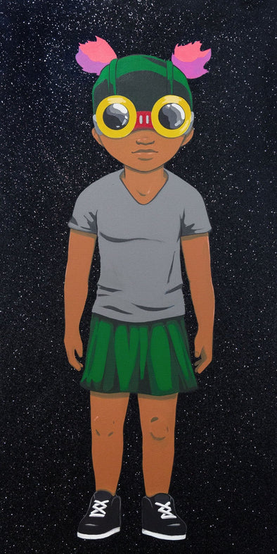 Hebru Brantley "Another Girl, Another Star" Acrylic on canvas Vertical Gallery 