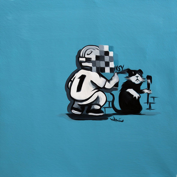 Hebru Brantley "Banksy spotted" Acrylic on canvas Vertical Gallery 