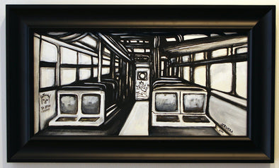 JC Rivera "Next Stop" Acrylic on canvas -------- 