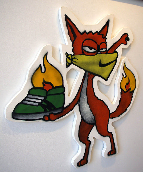 Acrylic On Canvas - Mau Mau "Riot Fox" Grass Green