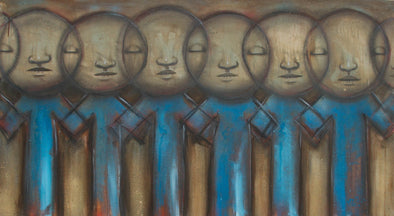 My Dog Sighs "And we will be quietly standing by" Acrylic on canvas -------- 