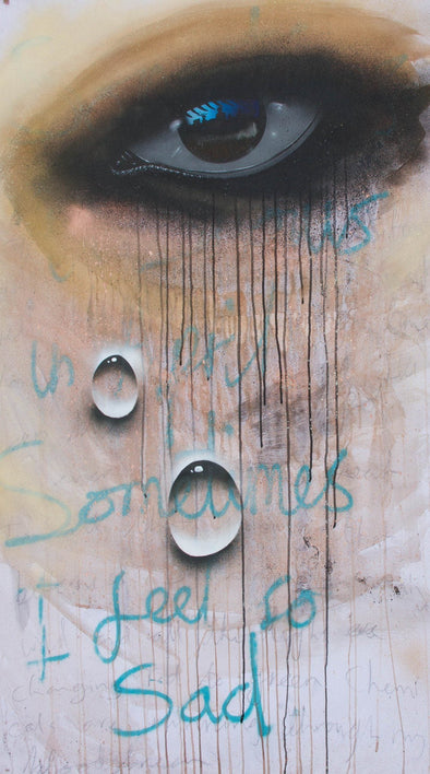 My Dog Sighs "Sometimes it snows in April. Sometimes I feel so sad" Acrylic on canvas -------- 