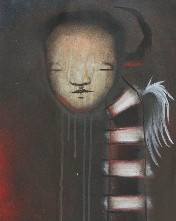My Dog Sighs "You hold no distance in your stride" Acrylic on canvas -------- 