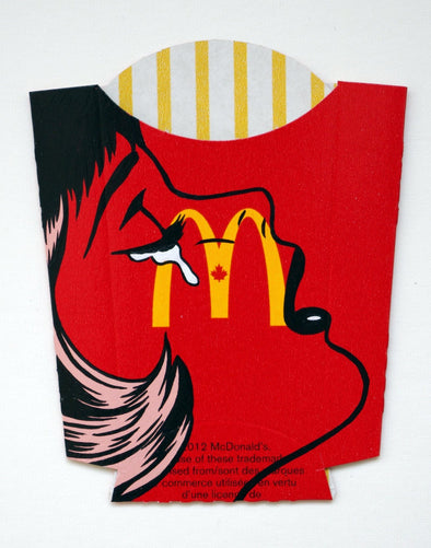 Ben Frost "McDespair" Acrylic on food packaging -------- 