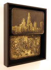 Xenz "Skyline Tenierstin" Acrylic on found tin box -------- 