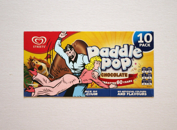 Ben Frost "Paddle Pop" Acrylic on ice cream packaging -------- 