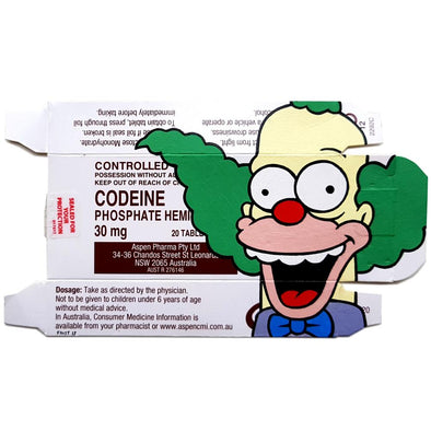 Acrylic On Packaging - Ben Frost "Krusty On Codeine"
