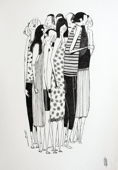 Acrylic On Paper - Alex Senna "Group"