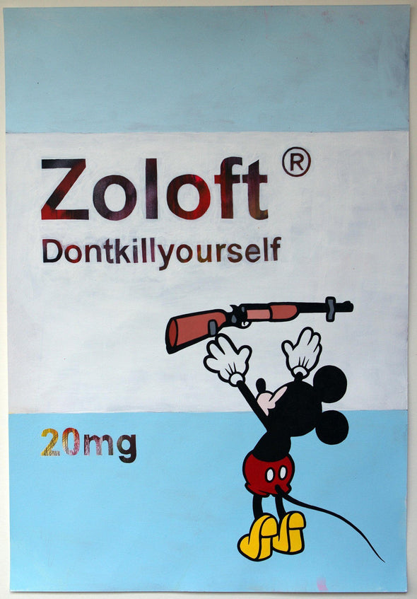 Ben Frost "Zoloft - Don't Kill Yourself" Acrylic on Paper -------- 
