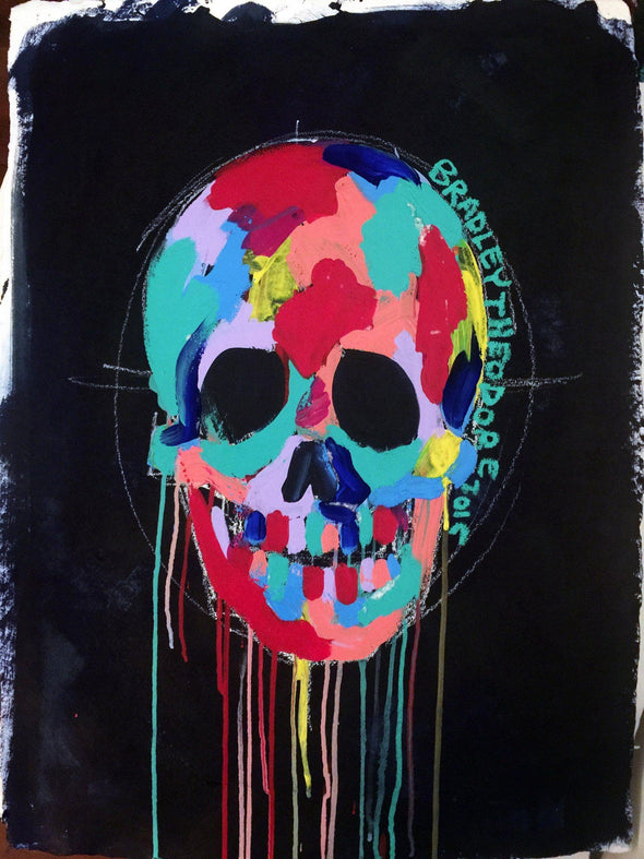 Bradley Theodore "Wet-Skull" Acrylic on Paper Vertical Gallery 