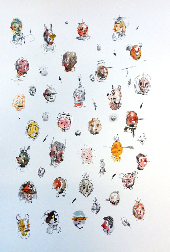 Collin van der Sluijs "Head Study 3" Acrylic on Paper -------- 