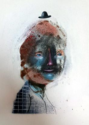 Collin van der Sluijs "Untitled mini-portrait 3" Acrylic on Paper Vertical Gallery 