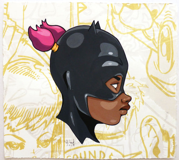 Acrylic On Paper - Hebru Brantley "Batgirl"