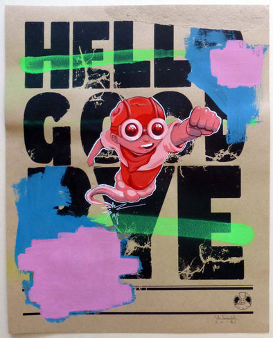 Acrylic On Paper - Hebru Brantley "Hello/ Goodbye"