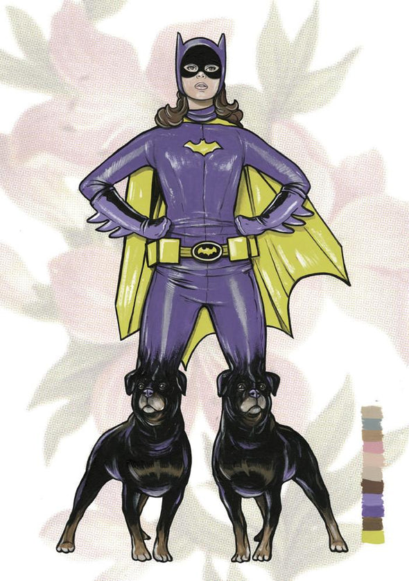 Steve Seeley "Batgirl with doglegs" Acrylic on Paper -------- 