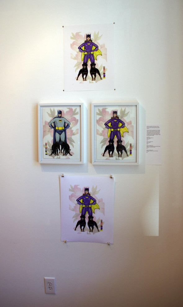Steve Seeley "Batgirl with doglegs" Acrylic on Paper -------- 