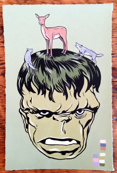 Steve Seeley "Hulk" Acrylic on Paper -------- 